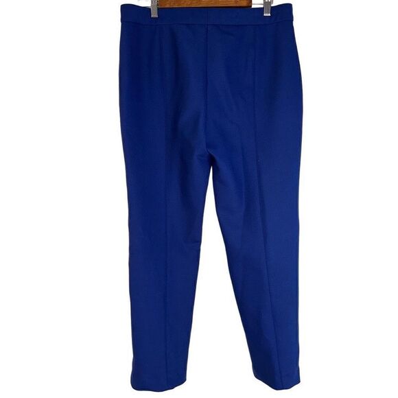 Theory Cardinal Trousers Wool Blend Cosmic Blue Straight Leg Womens 12 Career - Picture 13 of 13